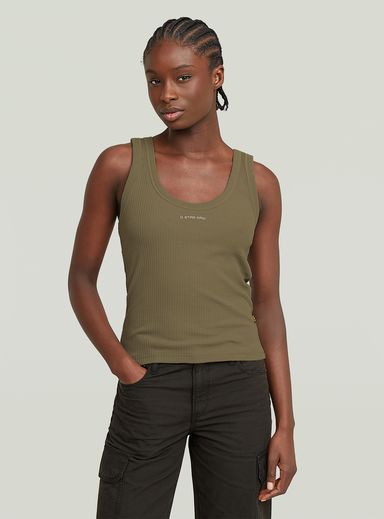 Top sin mangas Slim Rib